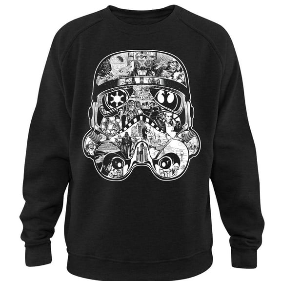 Men's Star Wars Stormtrooper Scenes Sweatshirt Black 3X Large