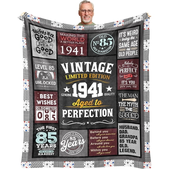 85th Birthday Gifts for Men Blanket 60"x 50", Gifts for 85 Year Old Man, 85 Birthday Decorations for Men, Gift for 85 Year Old Man/Dad/Grandpa