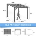 thumbnail image 3 of MUCHANT 10x8 FT Gazebo, Splicable Wall Mounted Gazebo & Pergola with Aluminum Frame, Awnings for Patio, for Backyard, Deck, Gray, 3 of 6