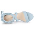 thumbnail image 4 of BLISSFUL STEP Women's Solid Color Lace up Mid Block Heels Sandals, 4 of 6
