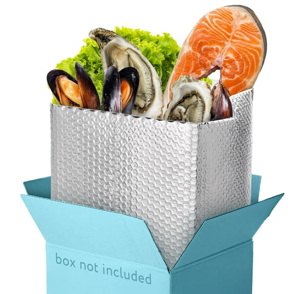 Foil Insulated Box Liners, Self-Seal Gusseted Bottom, 50 Count, 8 x 8 x 8 in