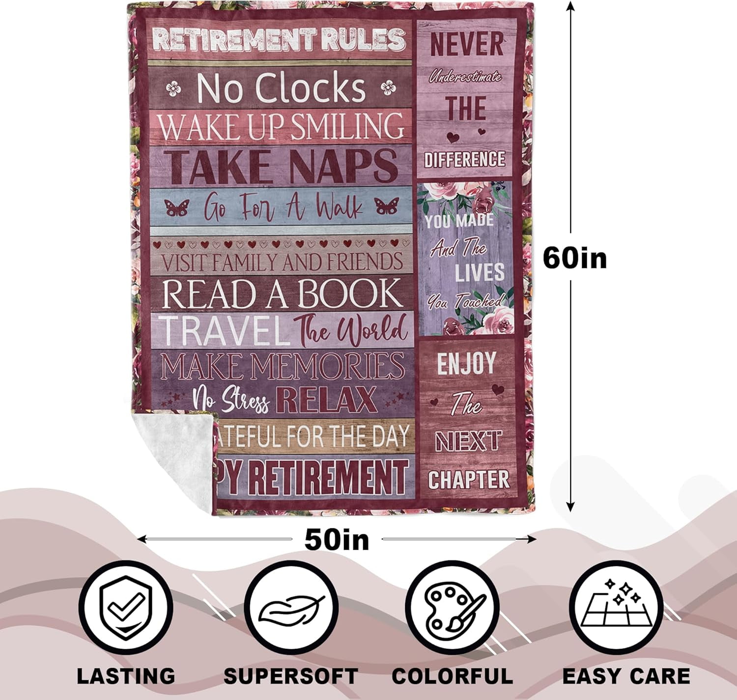 Retirement Gift for Woman, Best Retired Gifts for Women/Men 2025, Retire Gift Ideas, Funny Presents for Retirement Coworker/Teacher/Nurse/Mom, Soft Blanket