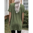 thumbnail image 3 of Womens 2023 Summer Casual Shirts Short Sleeve Tunic Tops with Pockets, 3 of 4