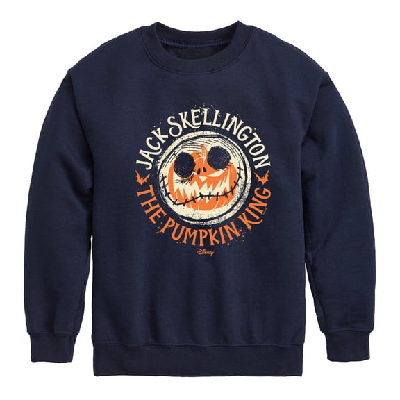 The Nightmare Before Christmas - Jack Skellington Pumpkin King - Youth Crewneck Fleece Sweatshirt