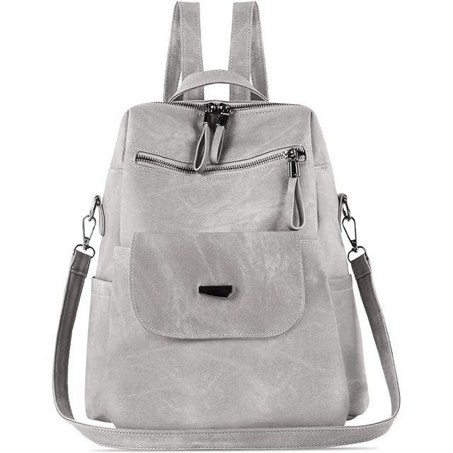 Mochila para mujer, impermeable, antirrobo, ligera, de piel sintética, moderna, para viajes, multiusos, convertible, bolso de hombro, bolso de mano, mochila