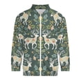 thumbnail image 3 of Lightweight Jacket for Men - Deer And Flowers Cuteness Casual Zip Up Bomber Jacket Men Spring Fall Windbreaker Coat with Pocket, 3 of 6
