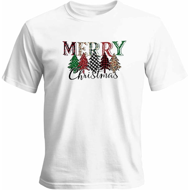 Camisetas para hombre, camisetas casuales de manga corta con diseño de árbol de Navidad, camisetas gráficas para adolescentes, niños y hombres.