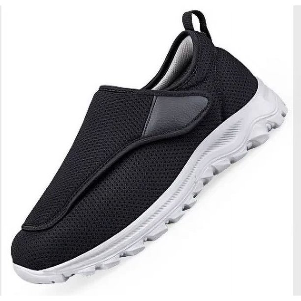 XIHAHA Zapatos para diabéticos extraanchos para hombres y mujeres, zapatos para caminar ajustables para personas mayores, ortopédicos, pies anchos, zapatillas para parejas hinchadas