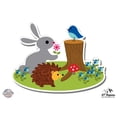 thumbnail image 1 of Forest Animals Cute Hedgehog Bunny - 5" Vinyl Sticker - For Car Laptop I-Pad - Waterproof Decal, 1 of 1