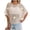 Beige Tops, variant on Womens Summer Crochet Crew Neck Tops Hollow Out Knit Short Sleeve Pullover 3D Flower Casual Trendy Beach Cover Ups Beige Free Size