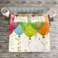 thumbnail image 3 of Ambesonne Party Quilted Bedspread Set 3 Pcs, 3D Balloons Rain, King Size, Multicolor, 3 of 3