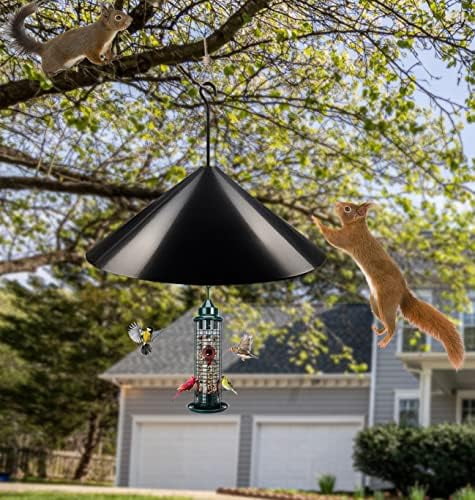 Squirrel Baffle Wrap Guard Around Protects Hanging Bird Feeders for Outdoor Shepherd’s Hook, Save Bird Houses from Squirrels, Raccoons, and Rodents - Hang Mount 19 Inch 1pcs