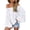 White, variant on Women Casual Off Shoulder Long Sleeve Blouse Bell Sleeve Solid Color Loose Shirt Top