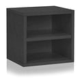 thumbnail image 2 of Way Basics Eco Stackable Connect Storage Cube Cubby Organizer with Door (Tool-Free Assembly and Uniquely Crafted from Sustainable Non Toxic zBoard Paperboard) Black, 2 of 5