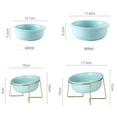thumbnail image 2 of Anti Vomiting Easy Cleaning Neck Protect with Bracket Ceramic Material Slope Design Cat Feeding Bowl Dog Drinking Dish Pet Accessories Cat Bowl BLUE S WITH BRACKET, 2 of 8
