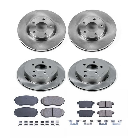 Ultimate Brakes Front and Rear Ceramic Brake Pad and Rotor Kit with Hardware WM81191