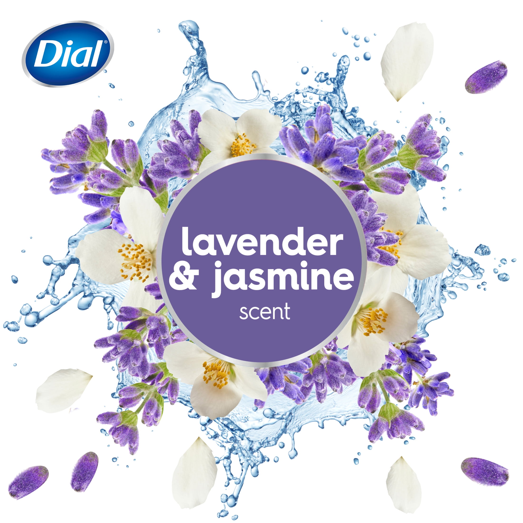 Dial Antibacterial Bar Soap, Calm & Soothe Lavender & Jasmine Deodorant Bar, 4oz (8 Bars)
