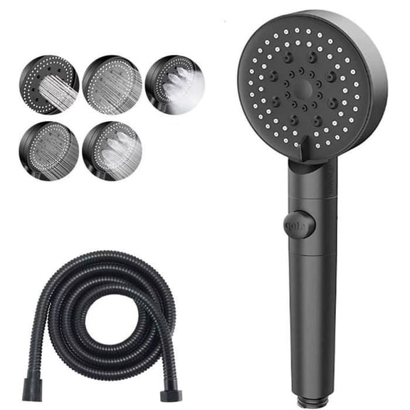 Shower Head Set with Hose,1.5M Hose,One-Button Water Stop Shower Head,Pressurized Shower Head Set,Household Handheld Shower Head.