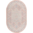 thumbnail image 1 of Unique Loom Whitney Medallion Border Rug 5' x 8' Oval Powder Pink/Ivory, 1 of 2