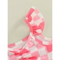 thumbnail image 6 of Genuiskids Baby Girl One Piece Swimsuits Floral Plaid Print Fly Sleeve Summer Jumpsuit Swimwear Beachwear Bikini Bathing Suit, 6 of 8