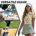 thumbnail image 6 of COEQINE Women Short Sleeve Golf Shirts Easter Egg Bunny Carrot Yellow Print Workout Quick Dry Fit Golf Polo Shirt Pullover Lightweight Athletic Tops Moisture Wicking Soft Sportswear, XL, 6 of 7