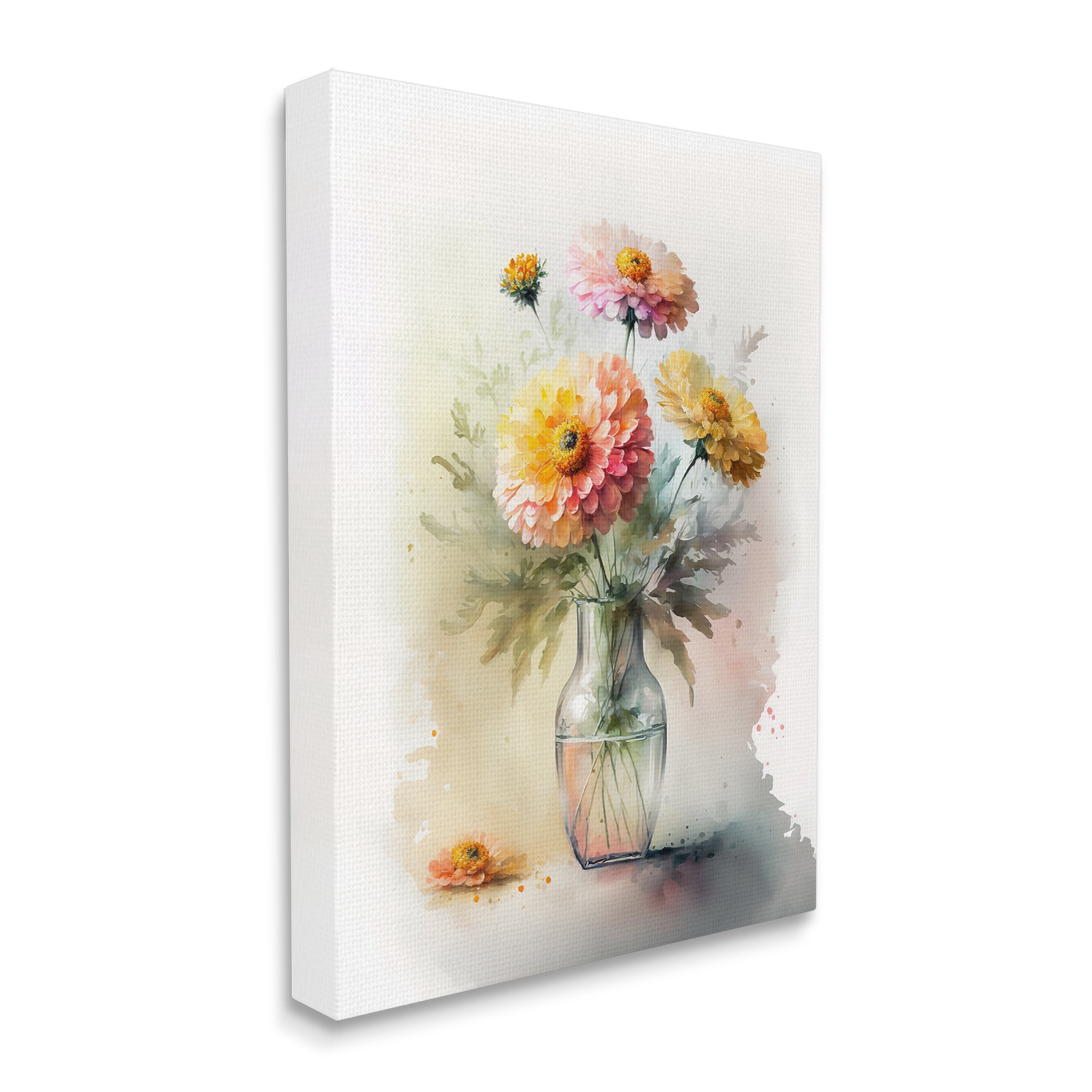 Stupell Industries Modern Dahlia Bouquet Botanical & Floral Painting Gallery Wrapped Canvas Art Print Wall Art, 24 x 30