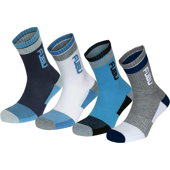 Fubu mens FUBU Crew Sport Socks 4PK - Pack of 4. High-qulity athletic cotton/blend socks.