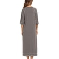 thumbnail image 2 of HLSOHJP Women's Long House Coat Full Zipper Robes Housecoat with Pockets Bath Robes Lightweight, 2 of 5