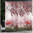 thumbnail image 4 of Ambesonne Tree Shower Curtain, Dream Garden with Poppies, 69"Wx75"L, Mauve Red, 4 of 5