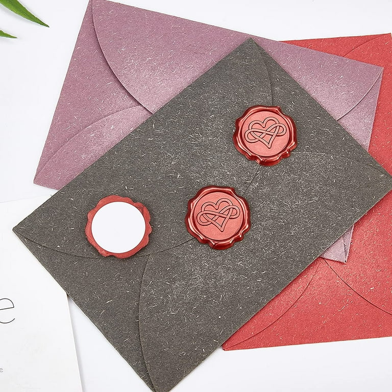 25pc Adhesive Wax Seal Stickers 25pcs Love Self- Adhesive Wax Seals Decorative Stamp Stickers Envelope Stickers Red for Decor Wedding Invitation