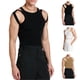 thumbnail image 3 of Camiseta sin mangas elástica para hombre, doble correa para el hombro, chaleco ajustado elástico hueco, Camiseta deportiva de Color sólido para hombre, 3 of 6