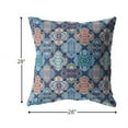 thumbnail image 5 of 28â€ Turquoise Red Trellis Indoor Outdoor Throw Pillow, 5 of 5