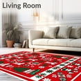 thumbnail image 2 of ODIKA 3'x5' Machine Washable Non-Slip Area Rug, Holiday Snow Interlocking Scandinavian Motif High Traffic Rug with Pad, Red, 639261, 2 of 8