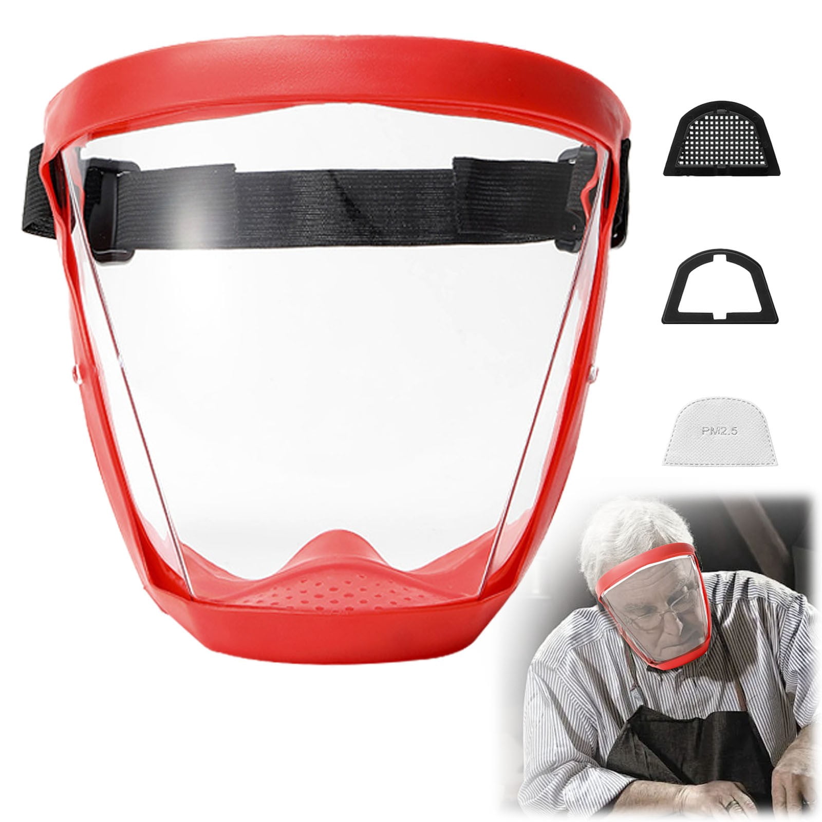 Piwvid Full Coverage Anti-Fog Clear Face Shield, Lightweight Transparent Plastic Safety Visor, Anti-Splash Dustproof Protective Gear for Daily Outdoor and Indoor Public Use