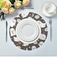 thumbnail image 3 of SKYSONIC Halloween Ghost Round Placemats for Dining Table Non-Slip Heat-Resistant Polyester Table Mats Set of 6 Washable Table Mats for Kitchen Dining Table Decoration, 3 of 5