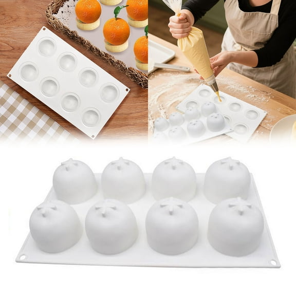 Cake Mould Fruit Silicone Shape 8 Grid Non-Stick Casting Moulds for Cakes Pans and Desserts