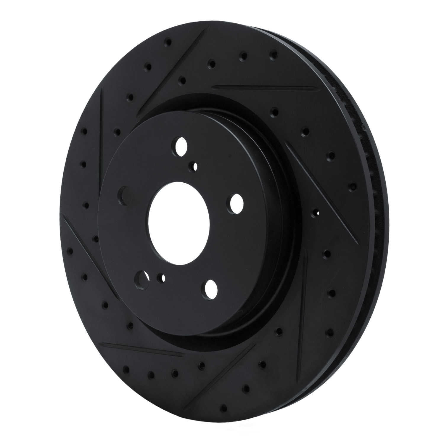 Dynamic Friction Company 633-76154L DFC Brake Rotor - Drilled And Slotted - Black