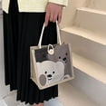 thumbnail image 2 of Trendy Cute Coin Purse Flax Bear For Students Korean Handbag Lunch Bags Underarm Bags Women Shoulder Bags A, 2 of 8