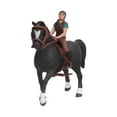 thumbnail image 4 of Modèle de Cheval Cavalier, Décoration Jouet Portable Cheval Rodéo Modèle Réaliste Vif Ferme Robuste pour Fête pour Maison Voyage Cavalier Vert, Cavalier Rose, 4 of 8