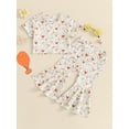 thumbnail image 2 of Niusricy Kids Little Girls Summer 2PCS Clothes 6M 12M 18M 2T 3T 4T Toddler Baby Short Sleeve T-shirt Crewneck Tops Chicken Print Flared Pants Sets Inf Comfy Daily Outfits for Casual Vacation, 2 of 9