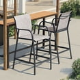 thumbnail image 3 of Crestlive Products Outdoor Metal Bar Stools Chairs (Set of 2) in Beige Finish, 3 of 8