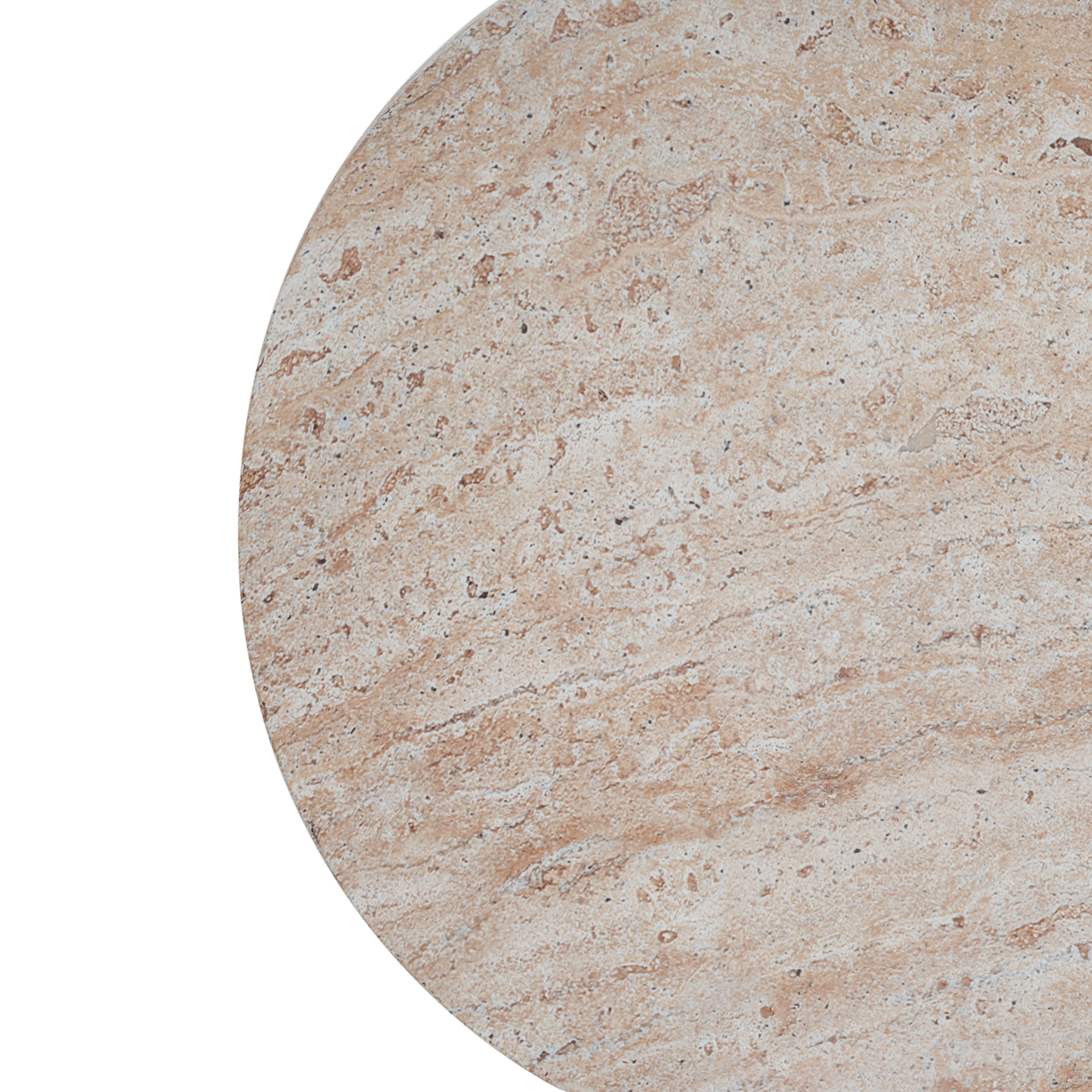 Side Table, Outdoor Indoor Lightweight Concrete Table for Patio Balcony Garden, Travertine Finish