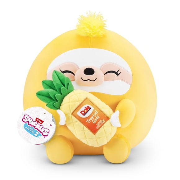 Snackles Series 2 Sloth & Dole 16 Inch Plush by ZURU, Ultra Soft Plush, Collectible Plush with Real Licensed Brands, Stuffed Animal, Giftable