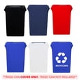 thumbnail image 5 of YOUR CHAIR COVERS - 23 Gallon Spandex Slim Jim Narrow Trash Can Cover - Royal Blue w/ Recycling Logo (Cover ONLY, Trash CAN NOT Included), 5 of 5