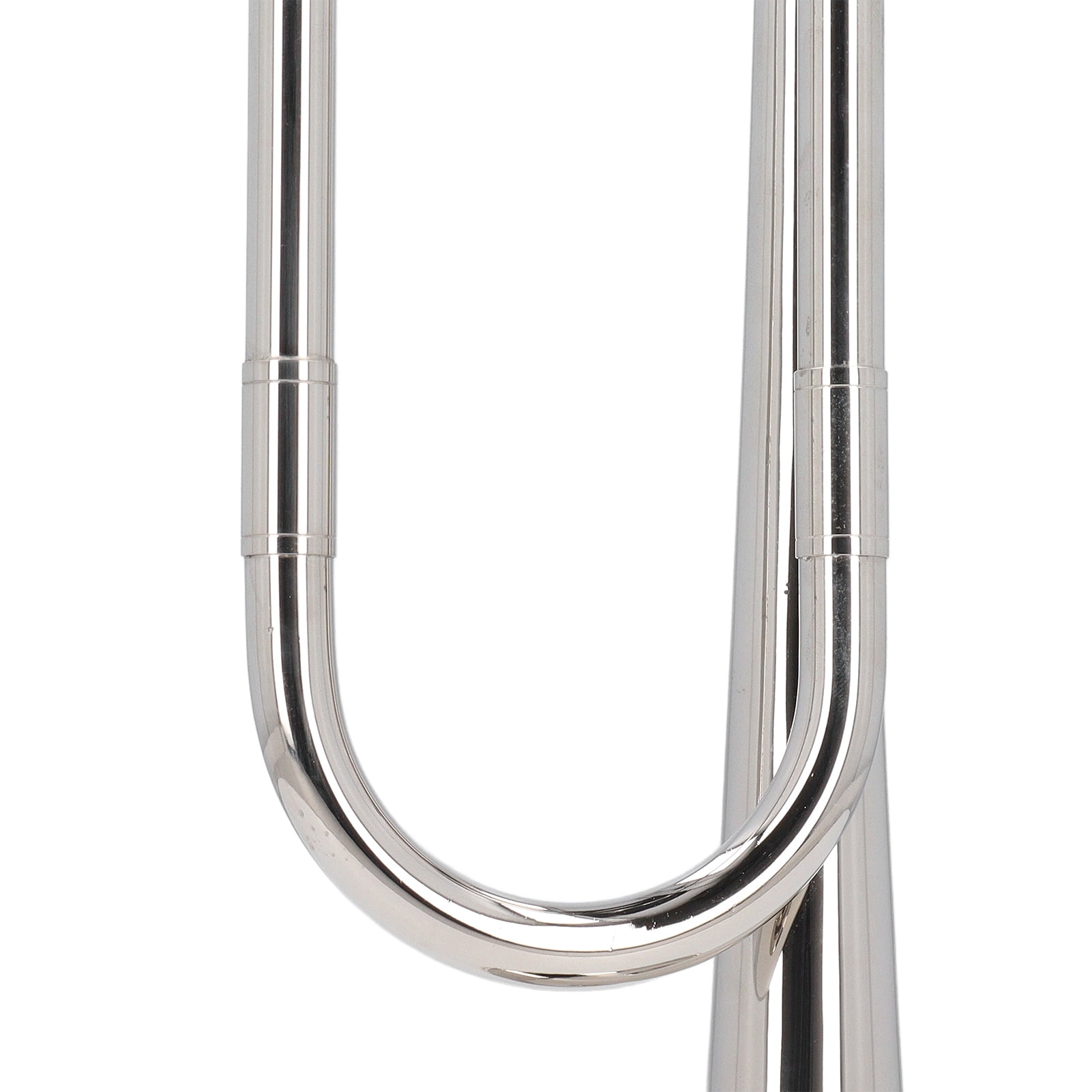 BIMZUC Bugle Horn Instrument Brass Cavalry Trumpet for Military Orchestra BB Key Silver 22.44 inches