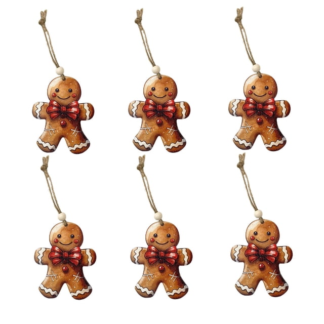 6 colgantes de muñeco de jengibre Perfecl adorno decorativo para colgar en Navidad Estilo A