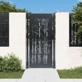 thumbnail image 1 of vidaXL Garden Gate Anthracite 105x205 cm Steel Bamboo Design, 1 of 5