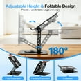thumbnail image 2 of Doulami Laptop Stand for Desk Adjustable Computer Stand with 360° Rotating Base Aluminum Foldable Computer Holder, 2 of 10