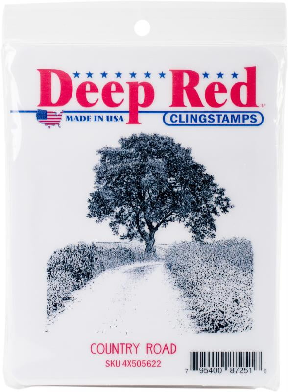 Deep Red Cling Stamps #2738 Country Road NEW --