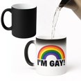 thumbnail image 2 of Heat Sensitive Color Changing Mug with Rainbow Pride Design - "I'M Gay!" Reveal Ceramic Coffee Cup - Lgbtq+ Expressive Drinkware - Fun Surprise Heat Activated Magic Mug Gift 1 Cup, 2 of 8